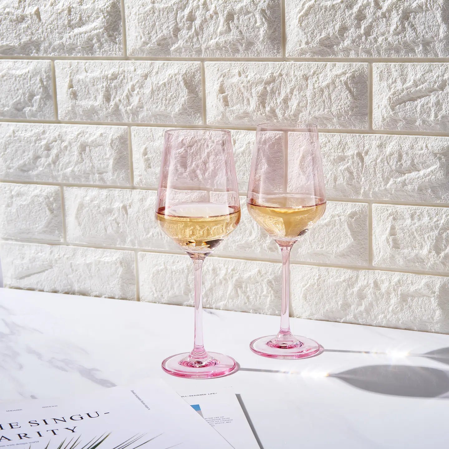 Colored Crystal Wine Glass | Set of 2