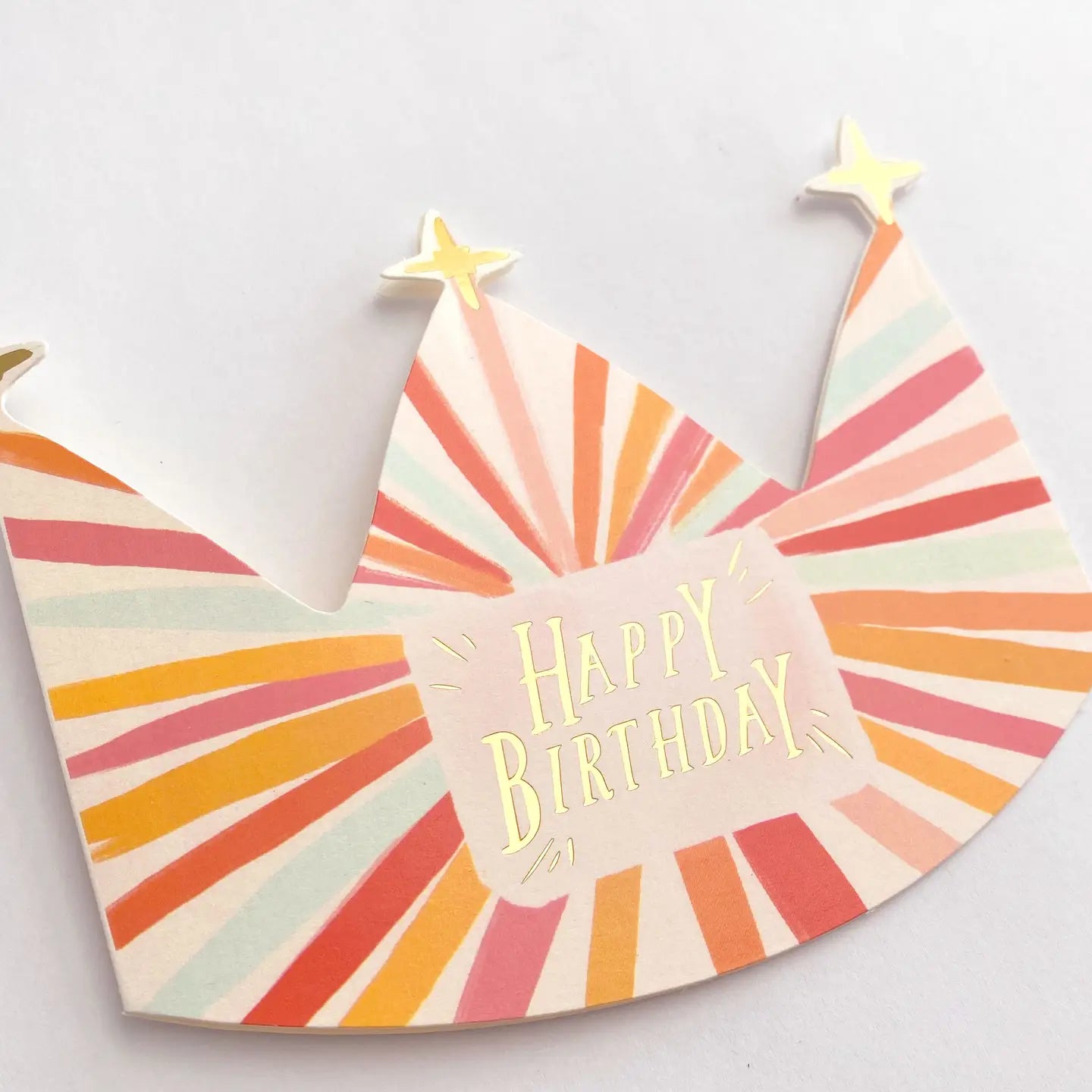 Bright Stripes Birthday Crown Card