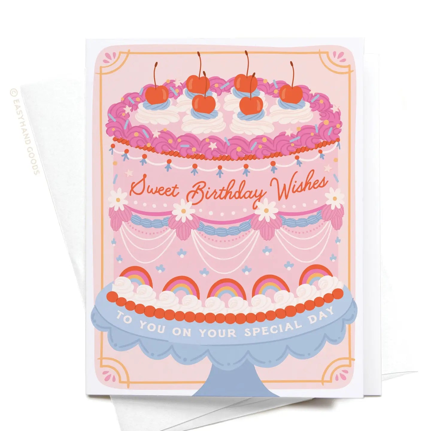 Sweet Birthday Wishes Retro Cake Card