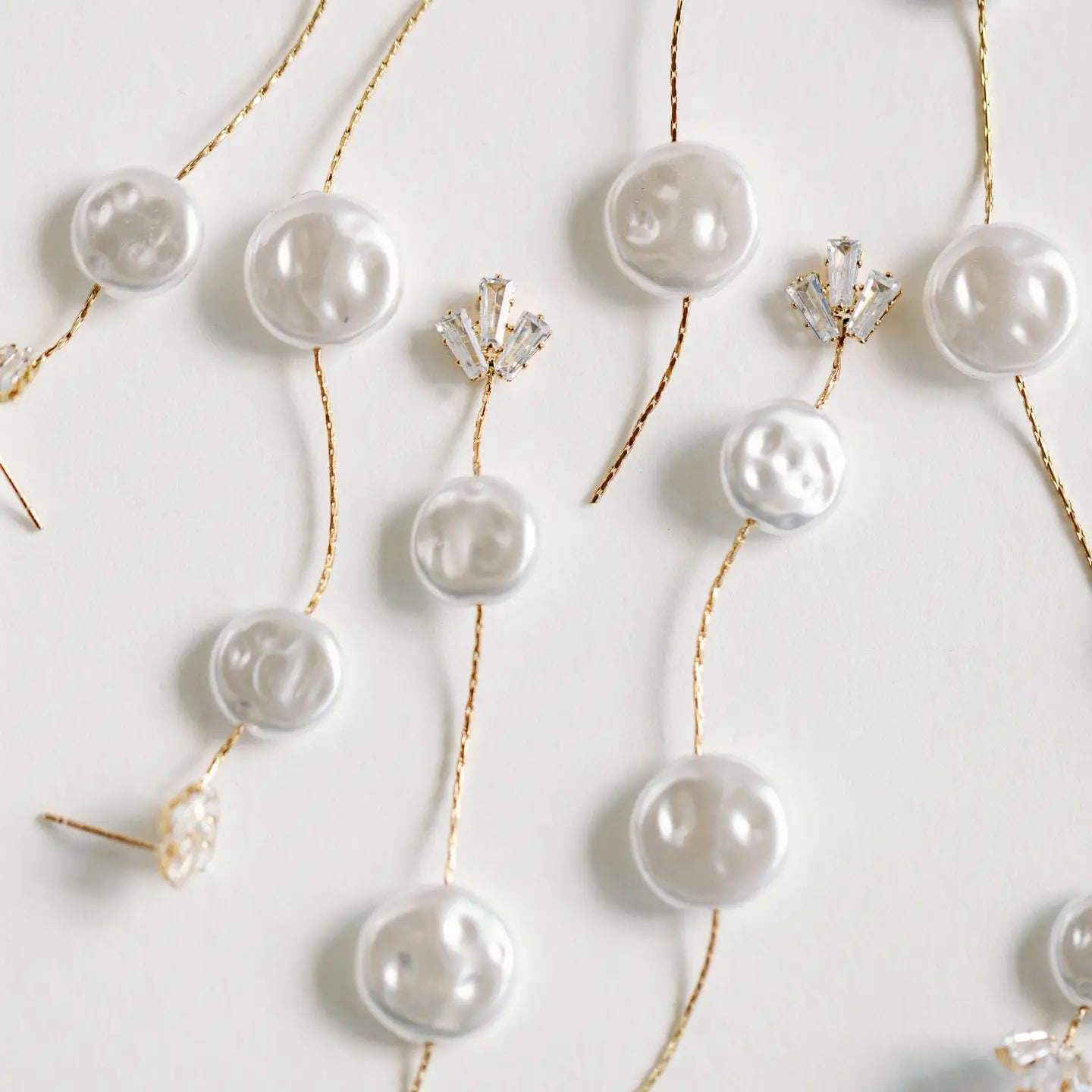 Pearl & Diamond Holiday Drop Earrings