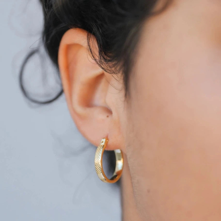 Gold Hoops - Textured