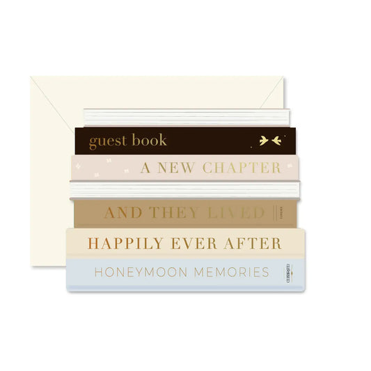 Wedding Books Die-Cut Greeting Card