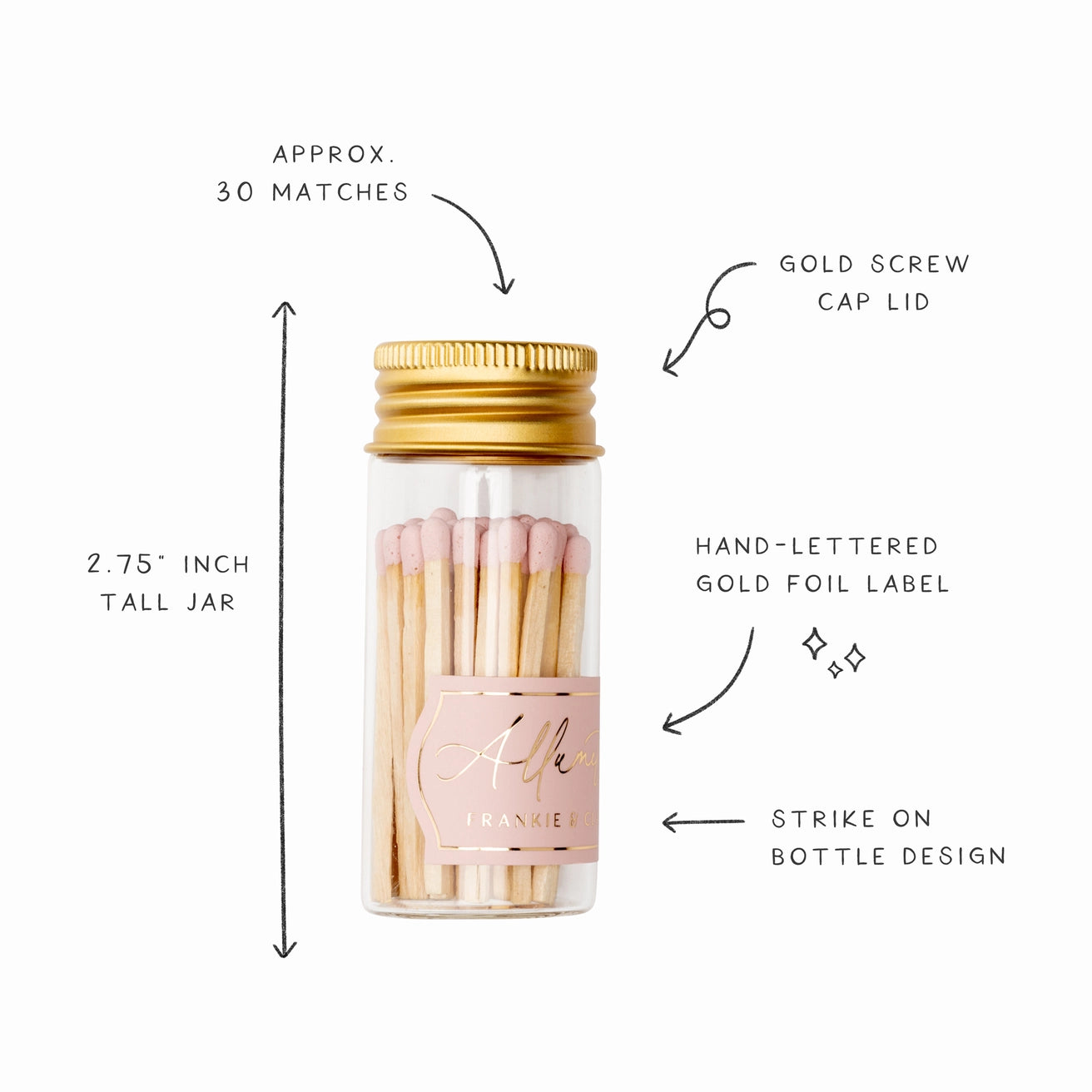 Glass Allumette Match Jar