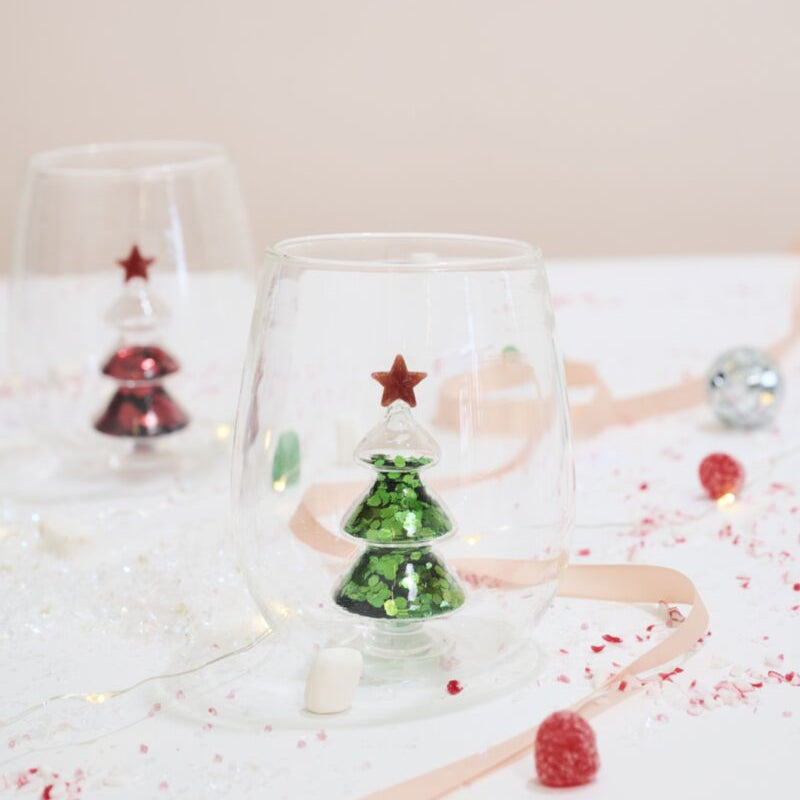 Glitter Tree Glass