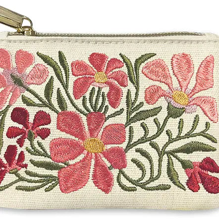 Flower Market Embroidered Coin Pouch