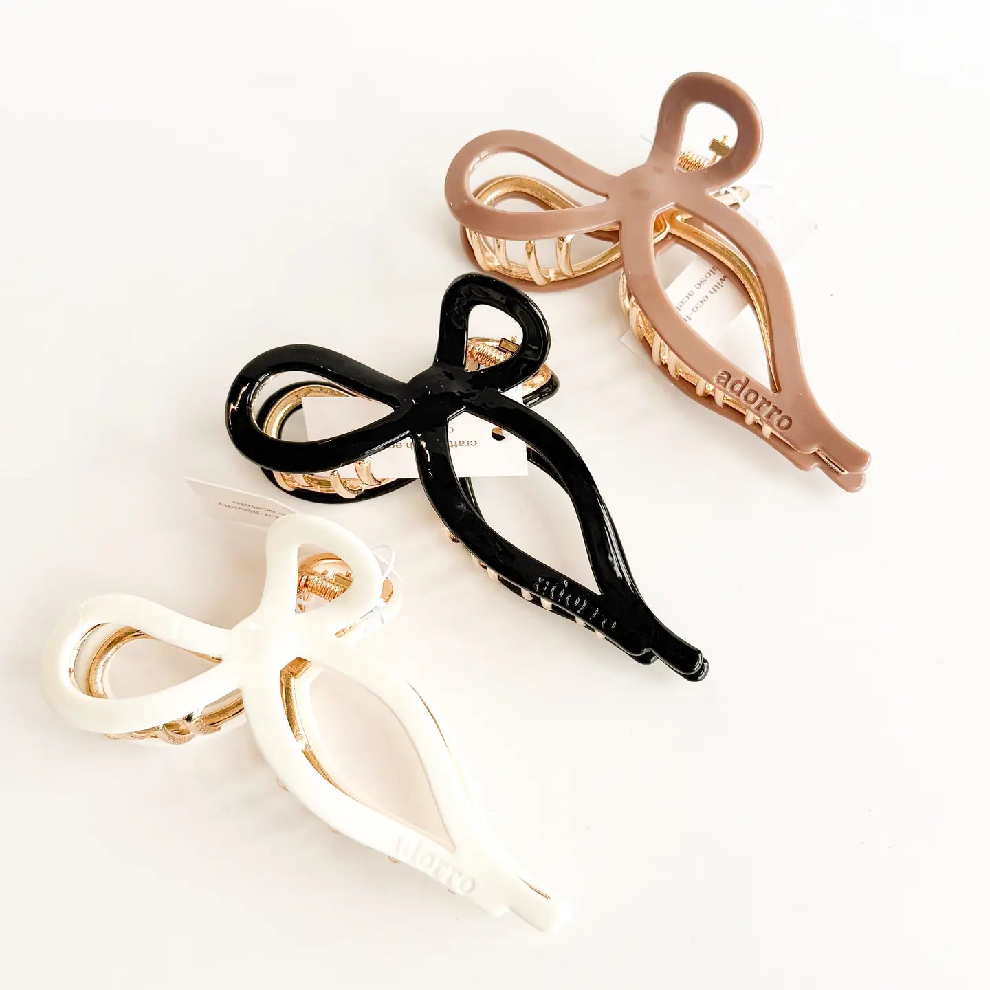 Sabrina Ribbon Bow Metal Claw Clip