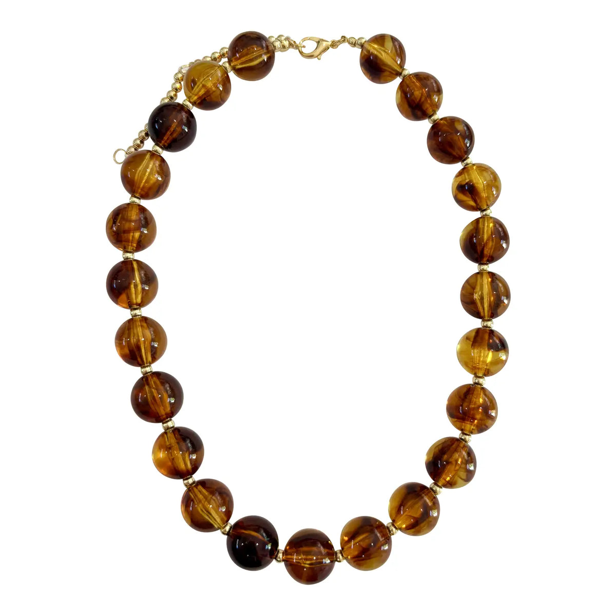 Avery Chunky Beaded Necklace- Tortoise