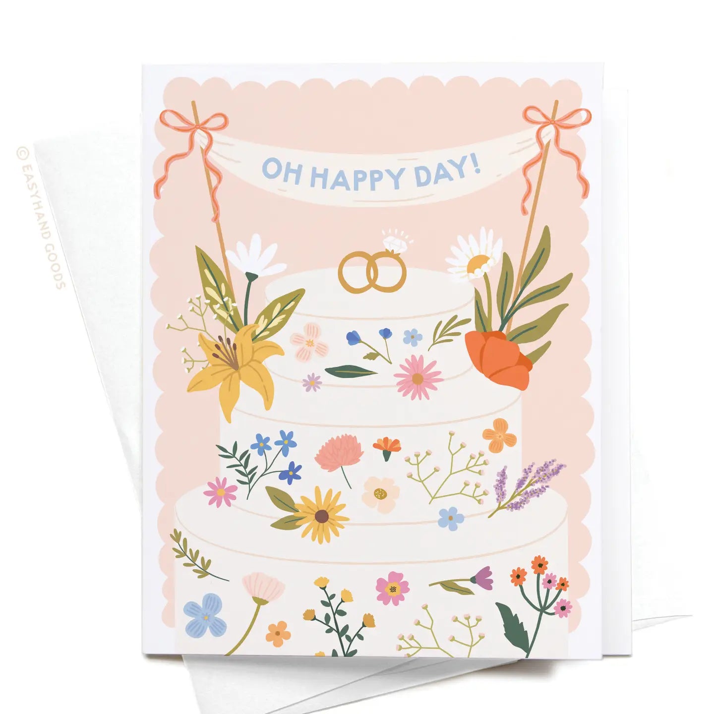 Oh Happy Day Floral Cake Card