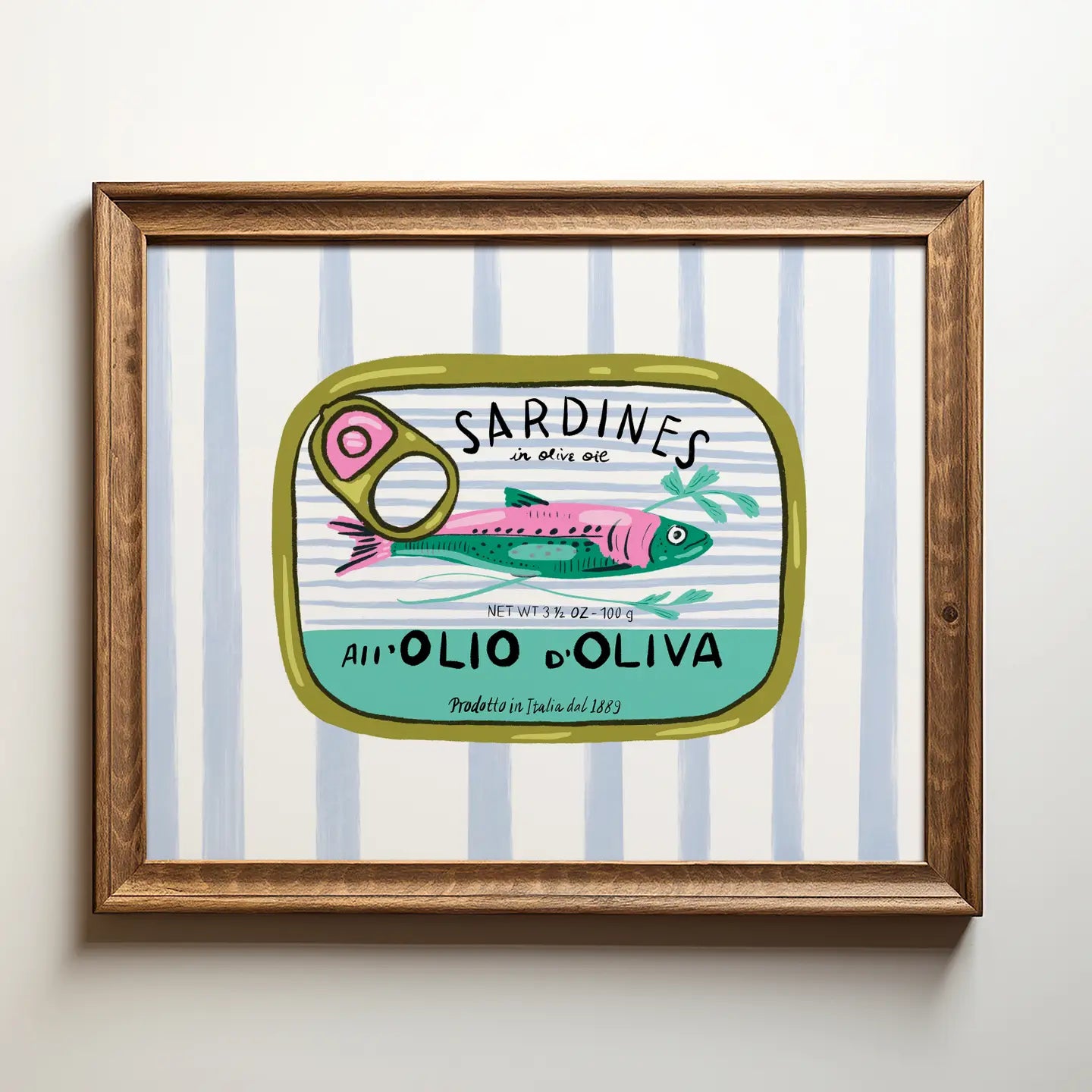 Sardine Can with Stripes Art Print