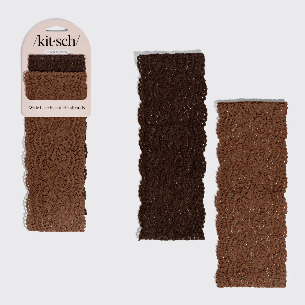 Wide Lace Elastic Headbands 2pc Set