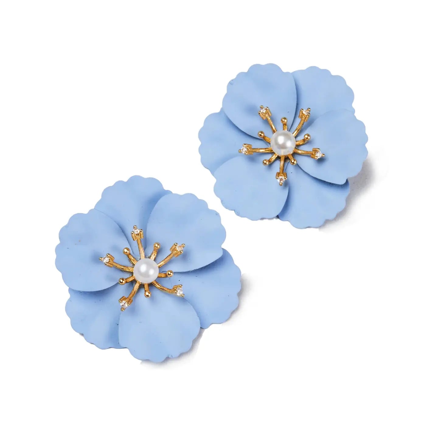Poppy Big Bloom Enamel Earrings