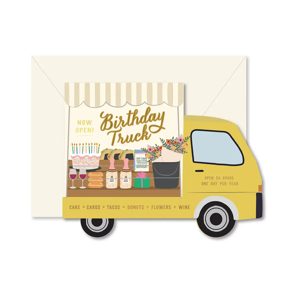 Birthday Truck Die-Cut Greeting Card