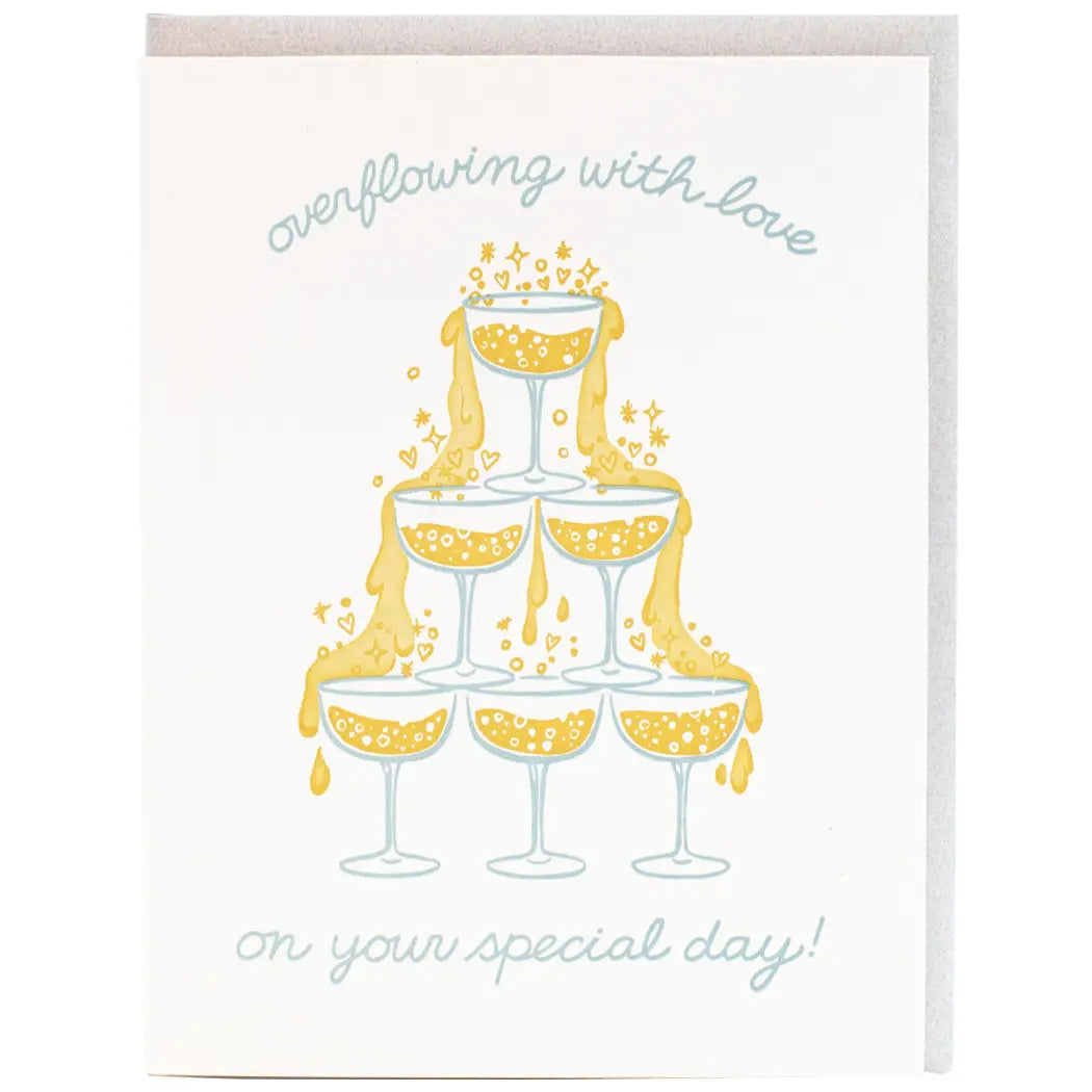 Champagne Tower Wedding Card