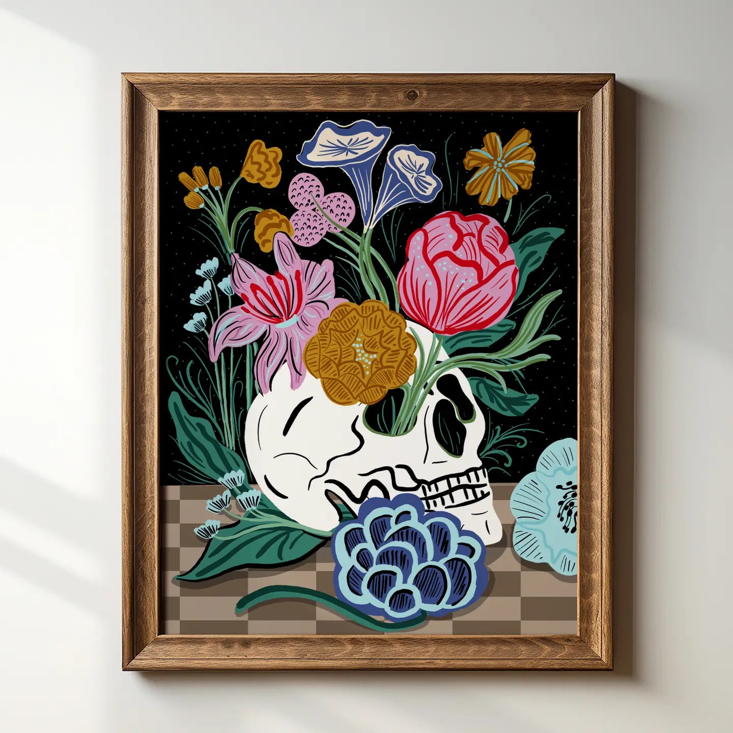 Skulls & Checkers Print