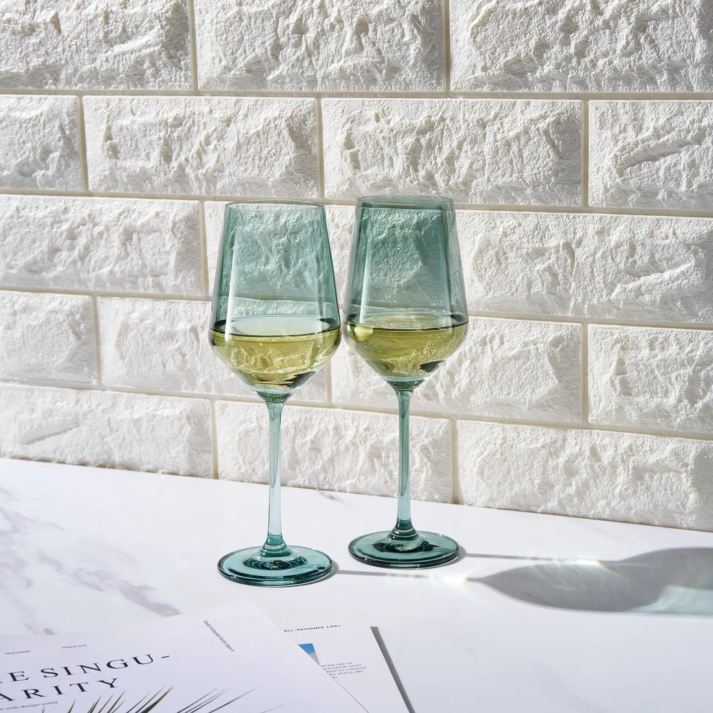 Colored Crystal Wine Glass | Set of 2
