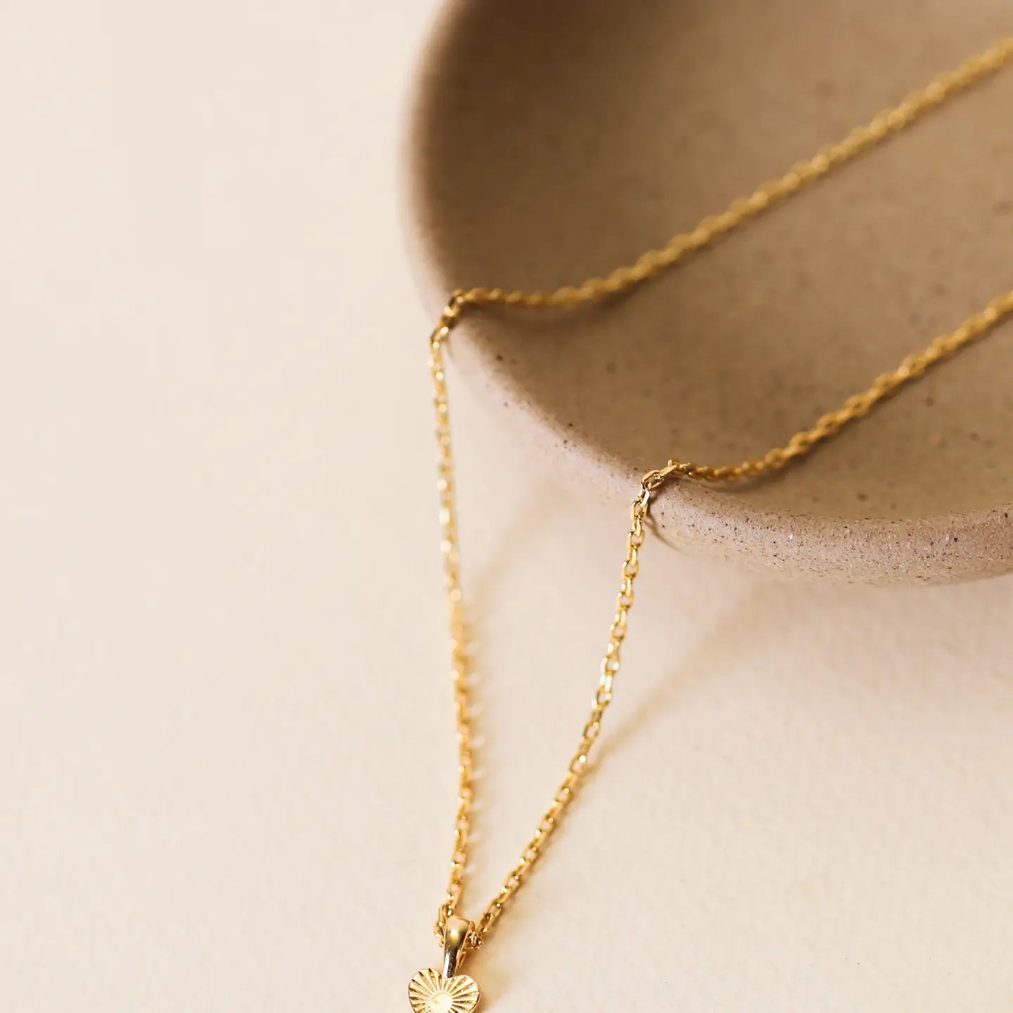 Mini Heart Pendant Necklace - 18k Gold Plated