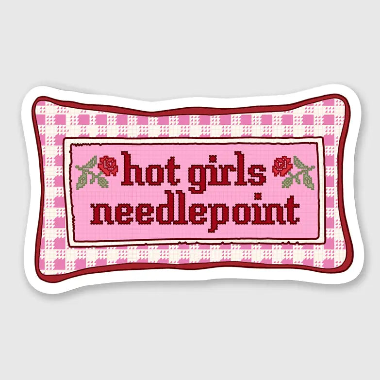 Hot Girls Needlepoint Sticker