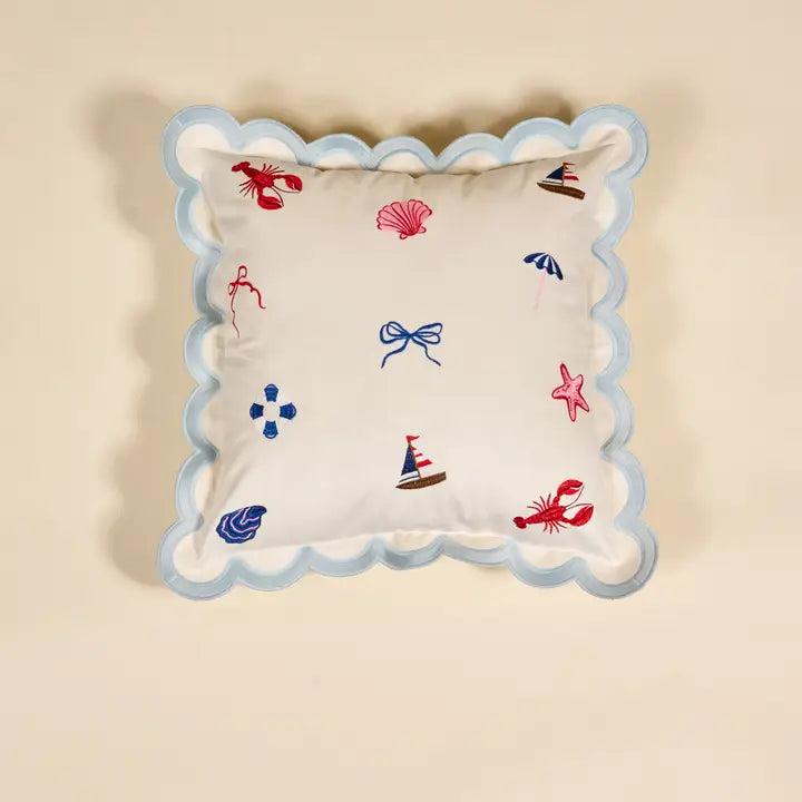 Scalloped Square Throw Pillow – Seaside Haven