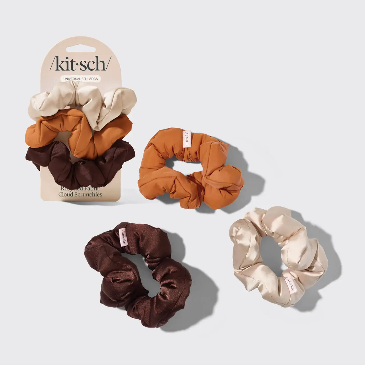 Recycled Fabric Cloud Scrunchies 3pc Set