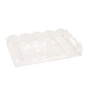 Scallop Lucite Tray Set