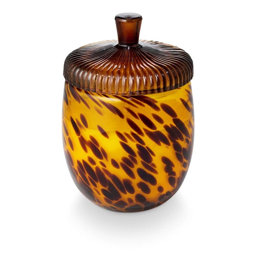 Glass Acorn Candle - Woodfire