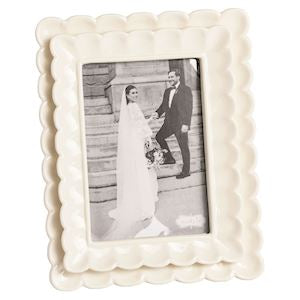 White Scalloped Frame