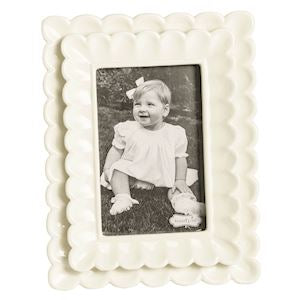 White Scalloped Frame