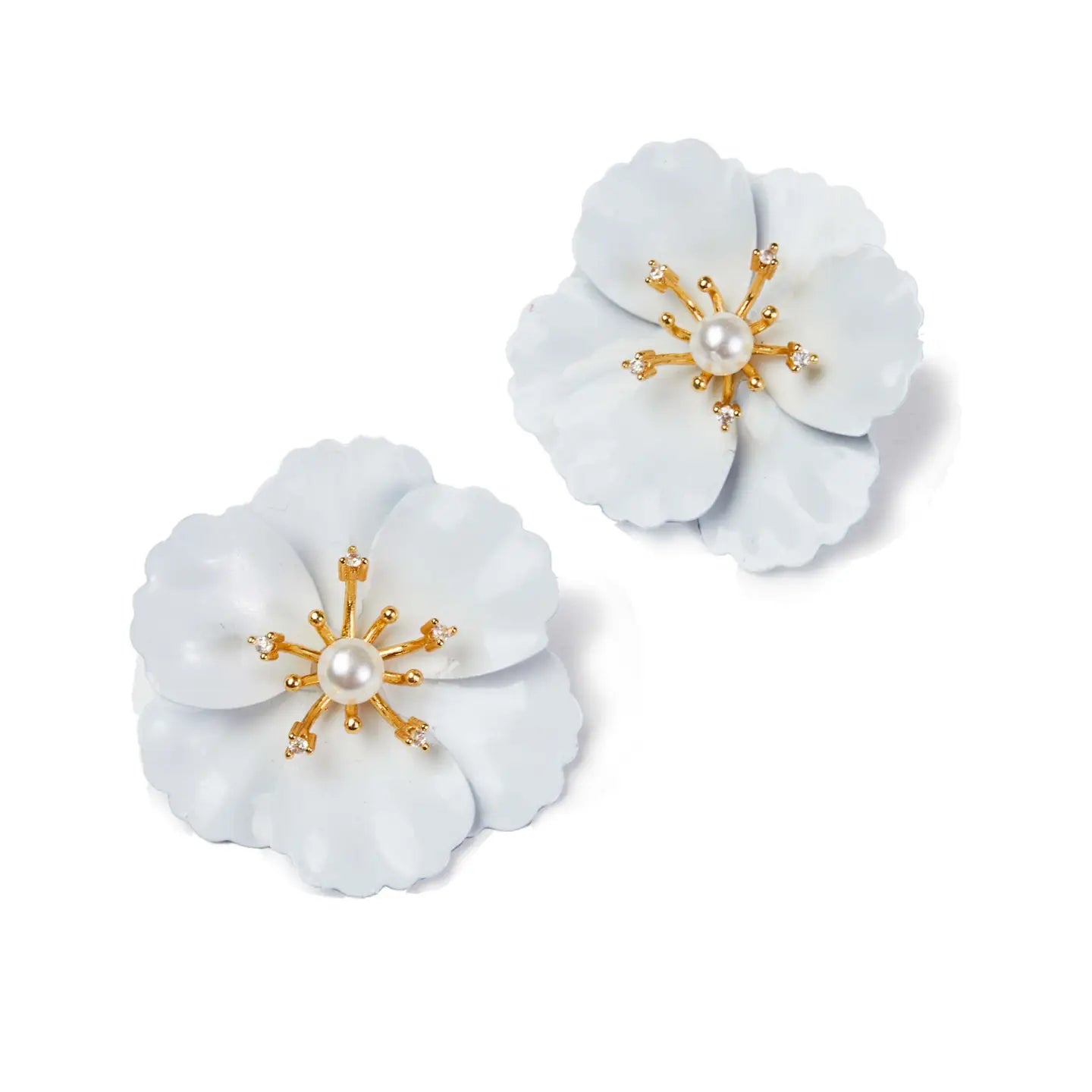 Poppy Big Bloom Enamel Earrings