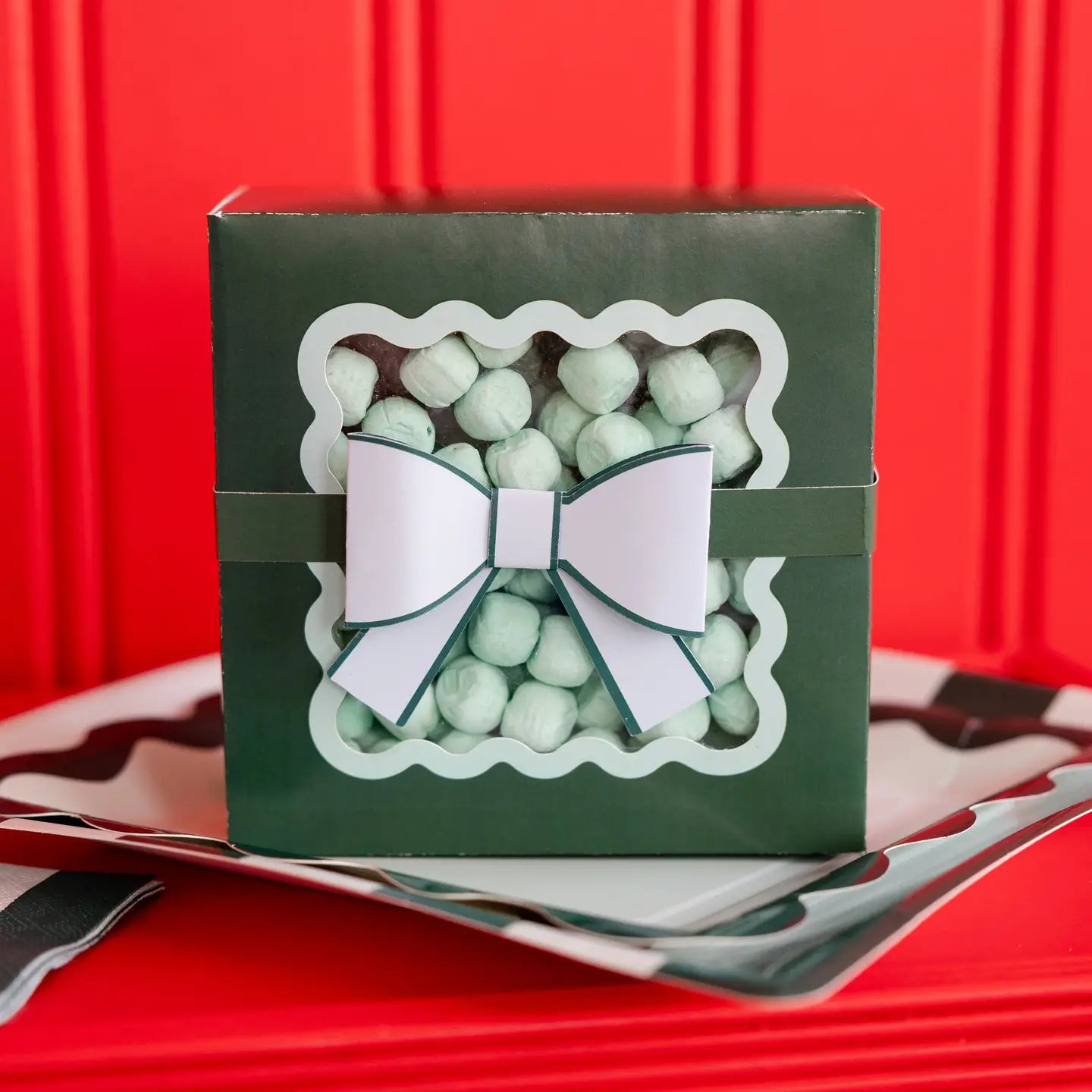 Green Bow Cookie Box