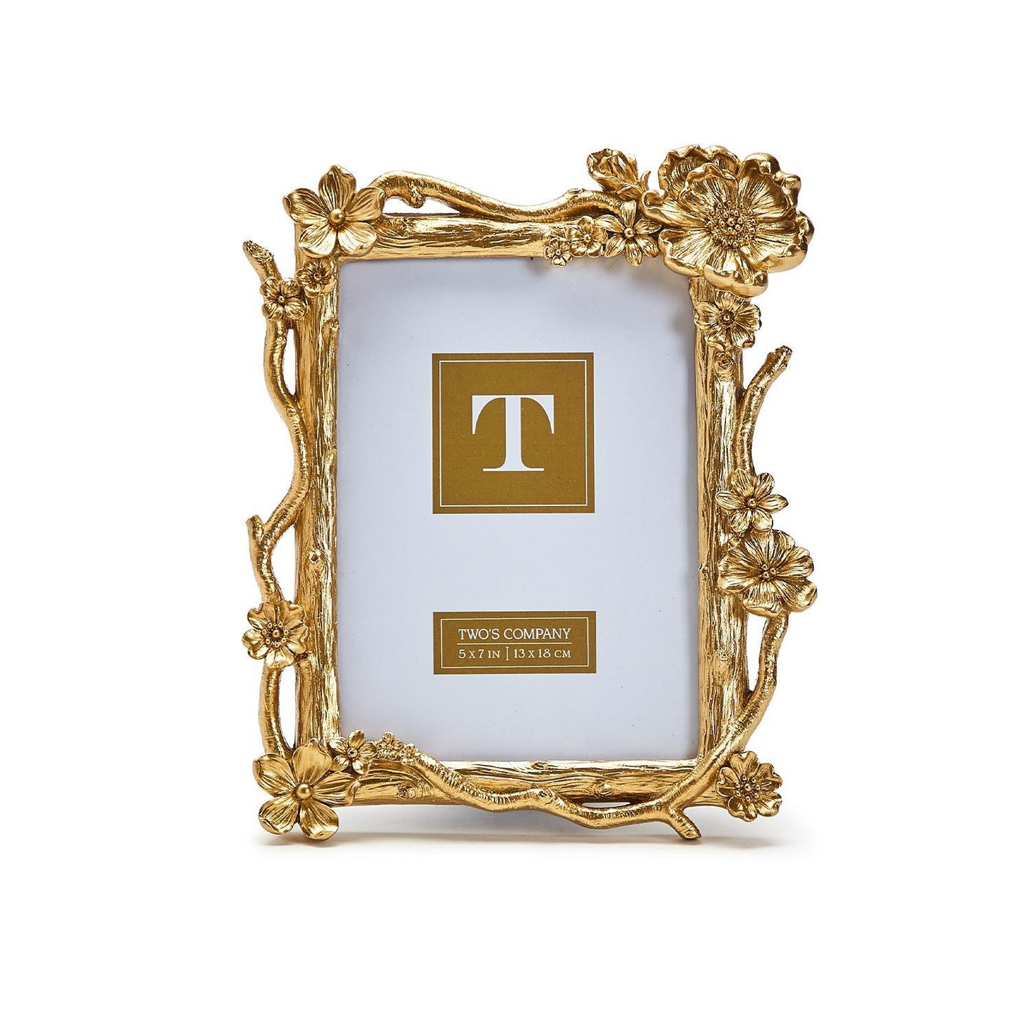 Gold Floral Spray Photo Frame