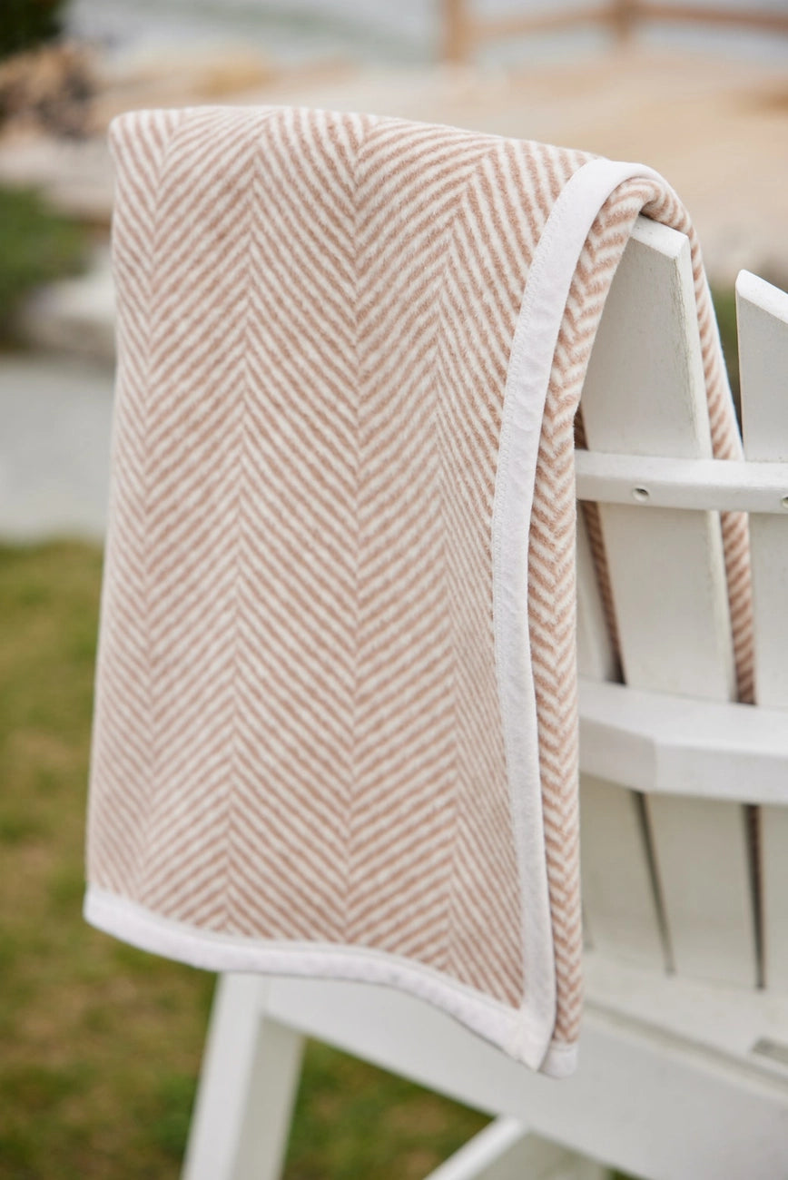 Chappywrap Harborview Herringbone Tan Blanket