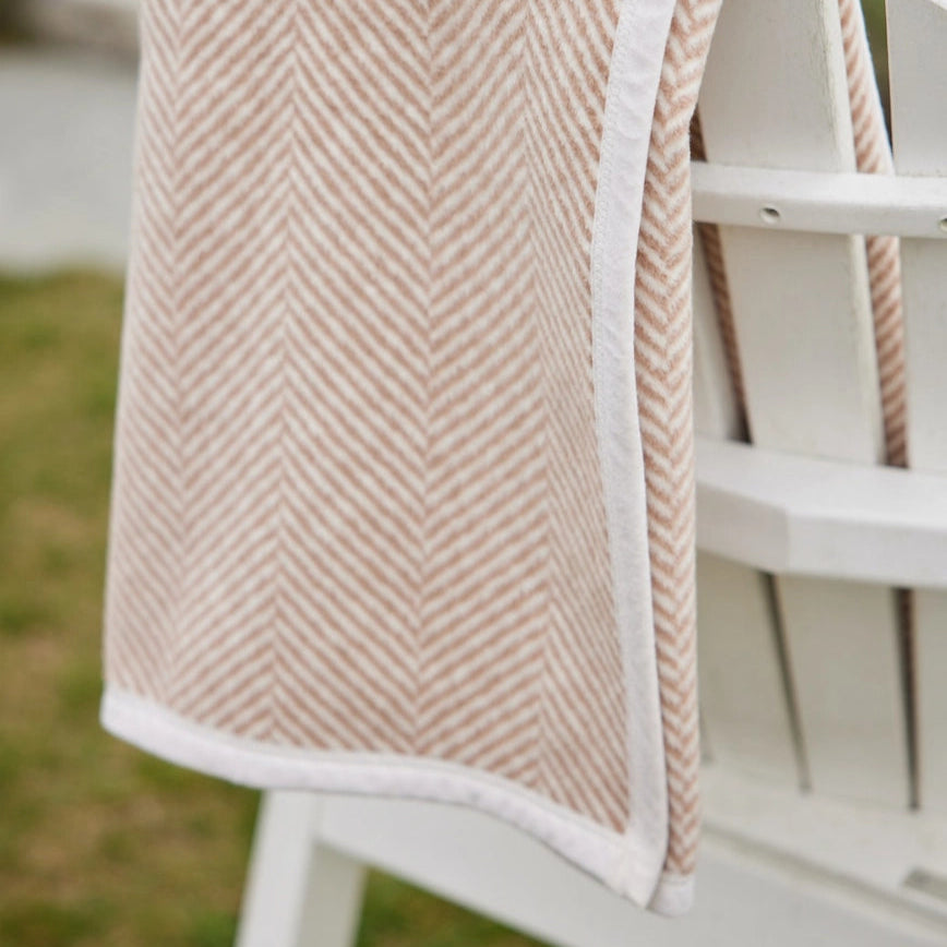 Chappywrap Harborview Herringbone Tan Blanket