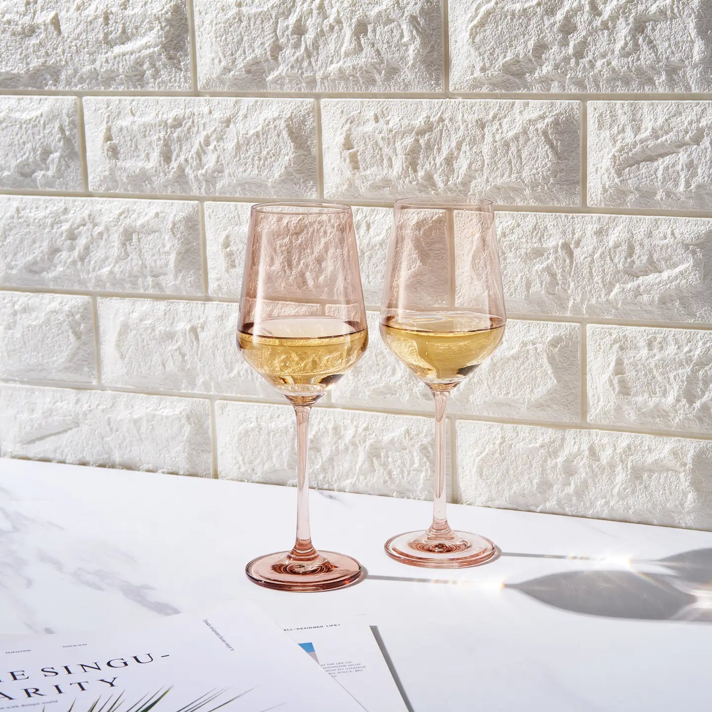 Colored Crystal Wine Glass | Set of 2