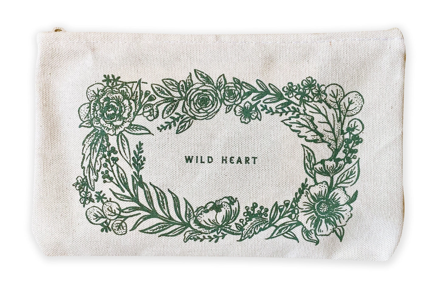 Wild Heart Floral Zipper Pouch