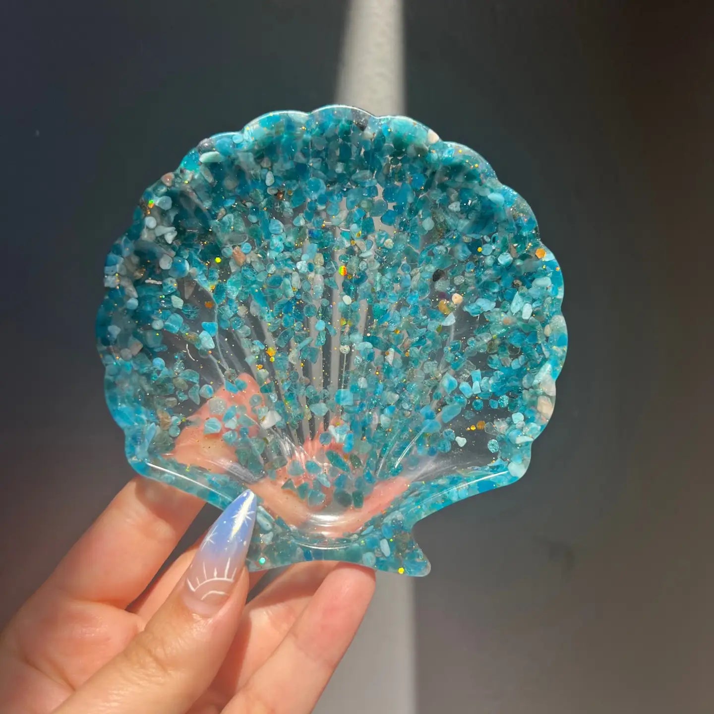 Crystal Resin Seashell Bowl