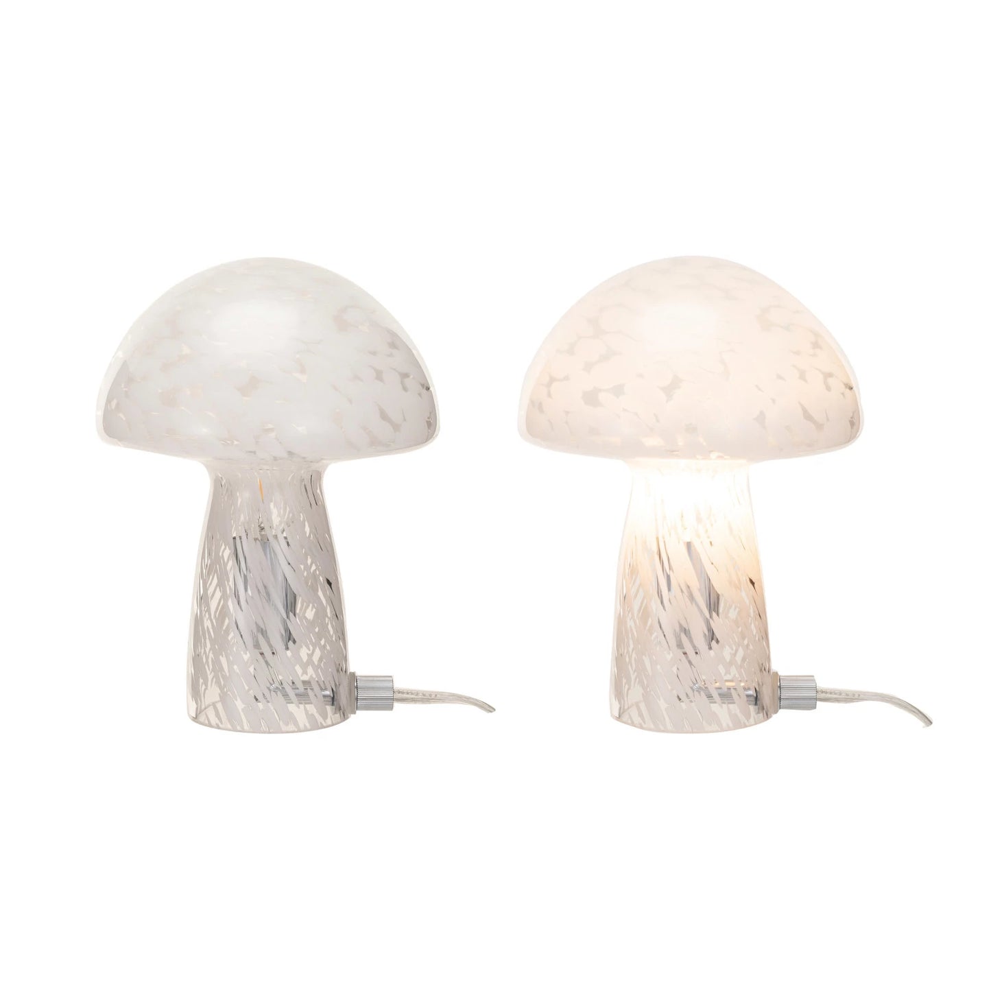 Blown Confetti Glass Mushroom Table Lamp