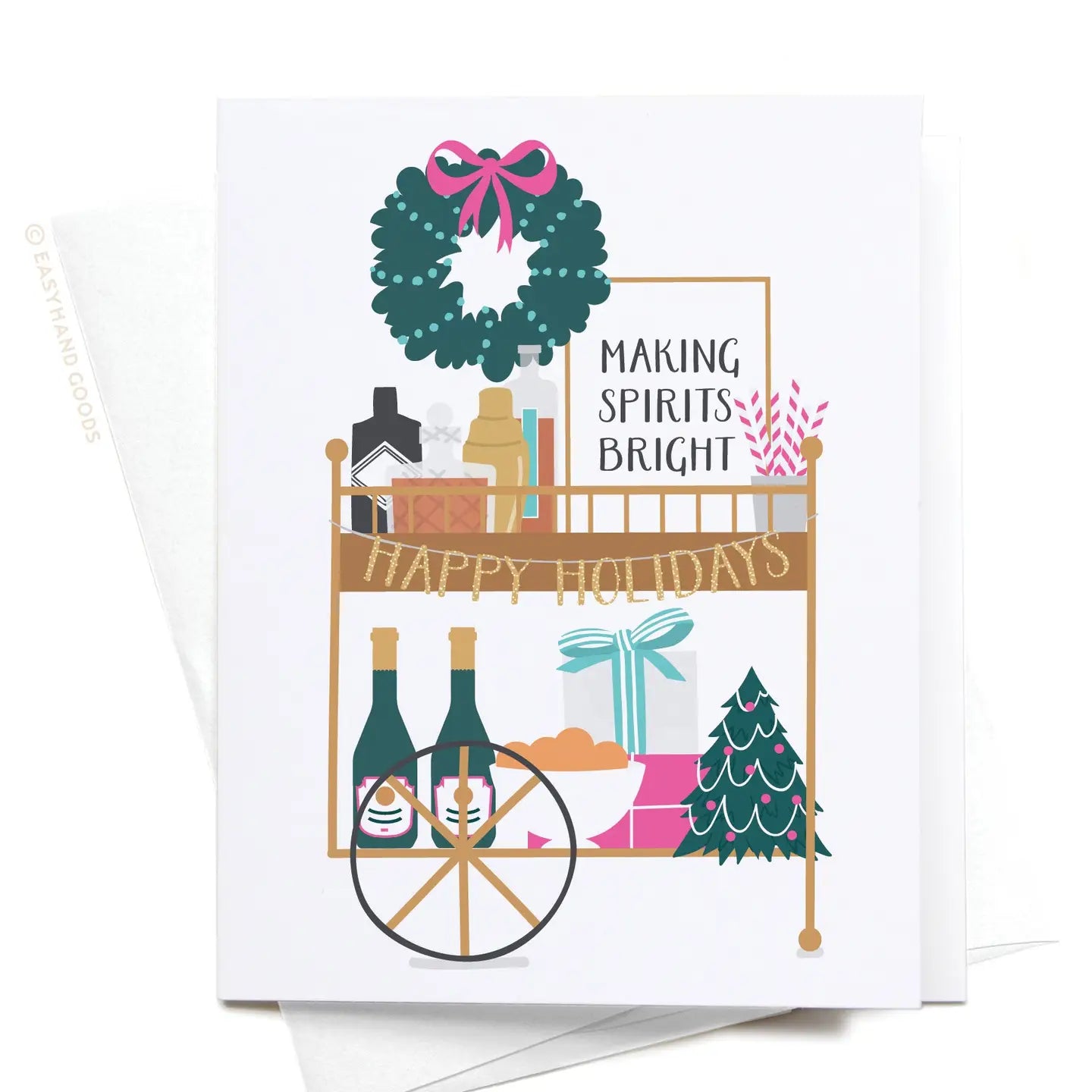Christmas Liquor Bar Cart Card