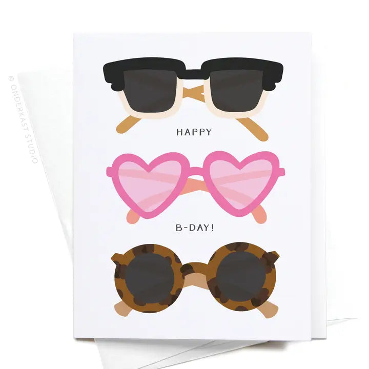 Happy B-Day Sunglasses Greeting Card