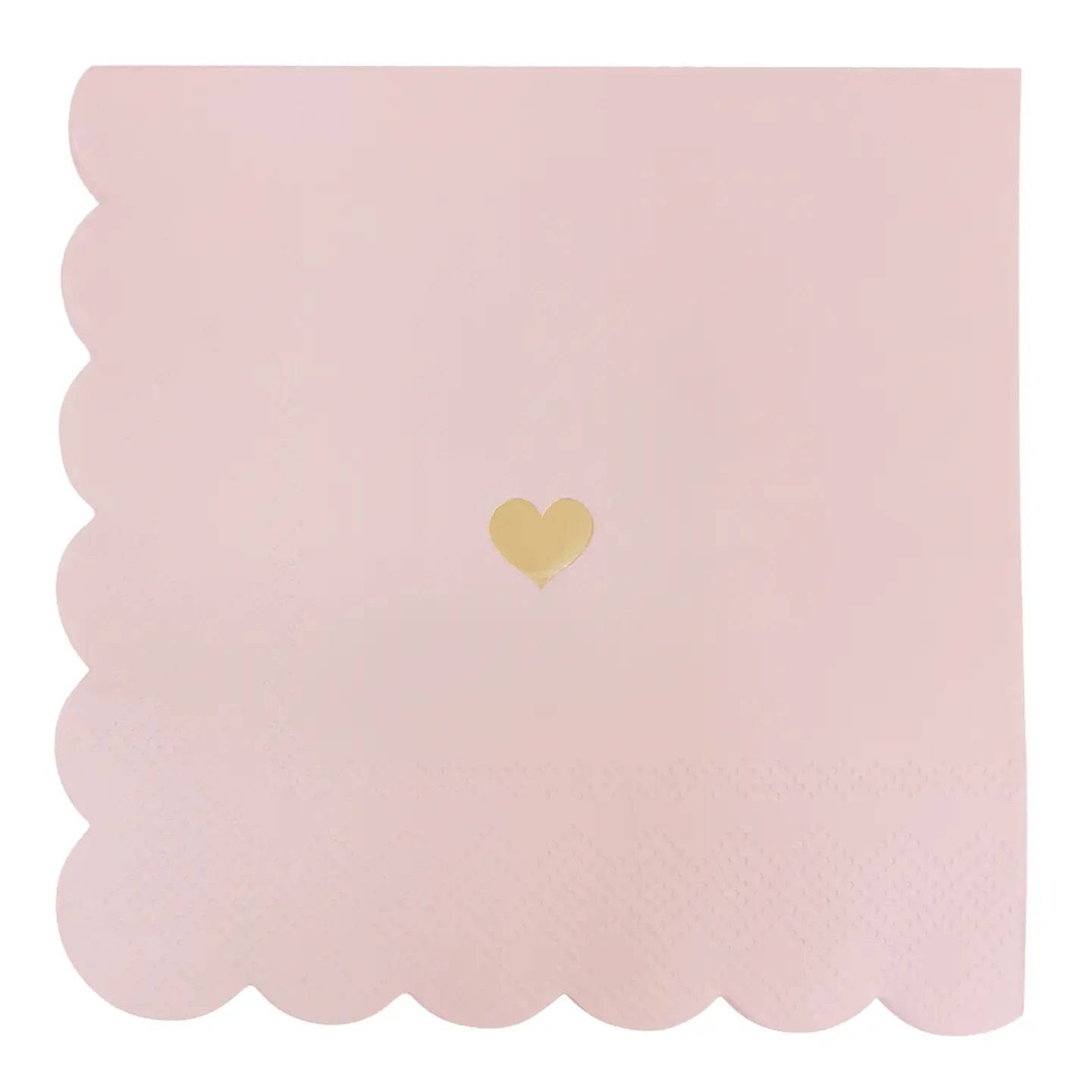 Pink w/ Gold Foil Heart Cocktail Napkins