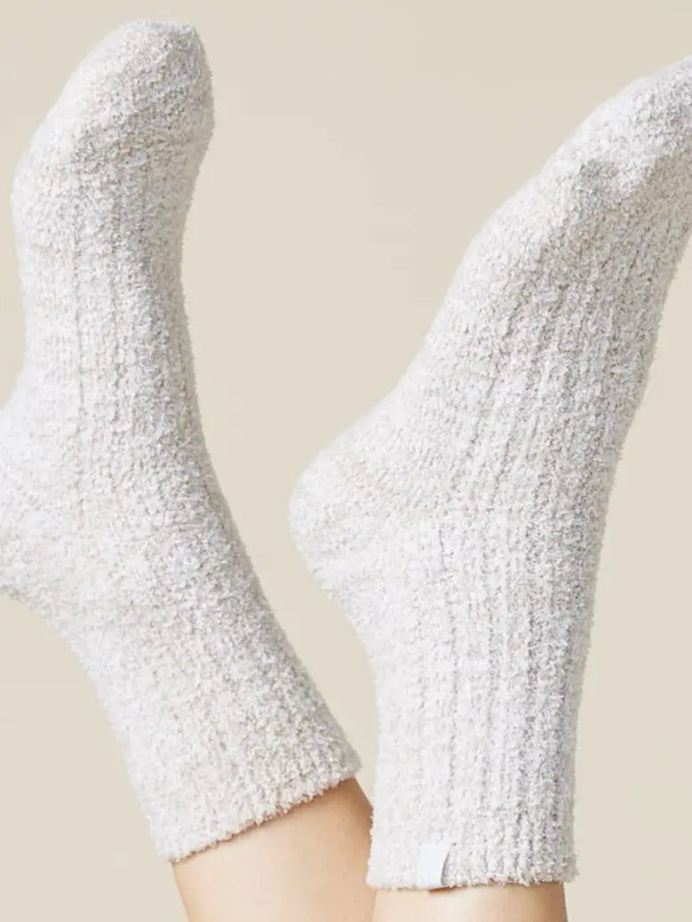 Cozy Marshmallow Crew Socks with Grippers