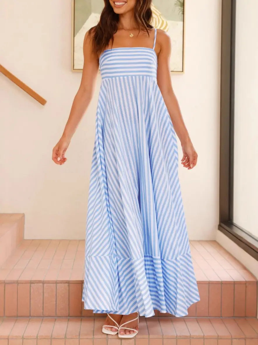 Striped Print Slip Dress