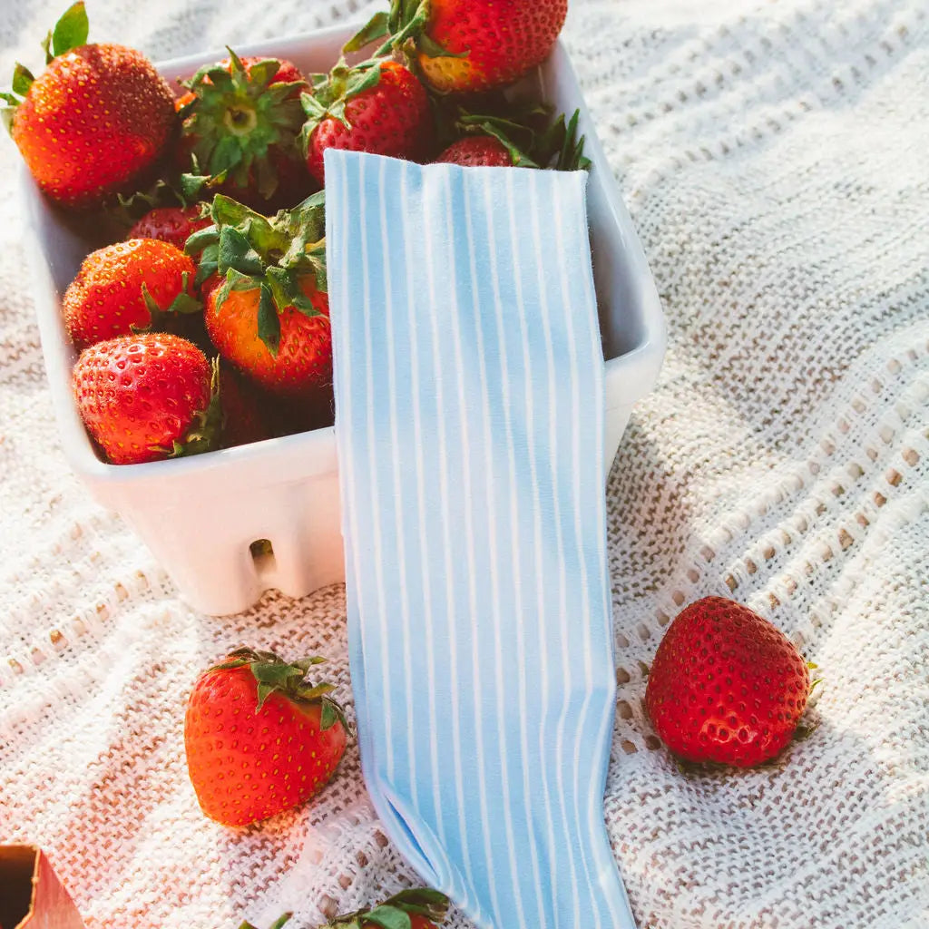 Blue Stripes Stretchy Headband