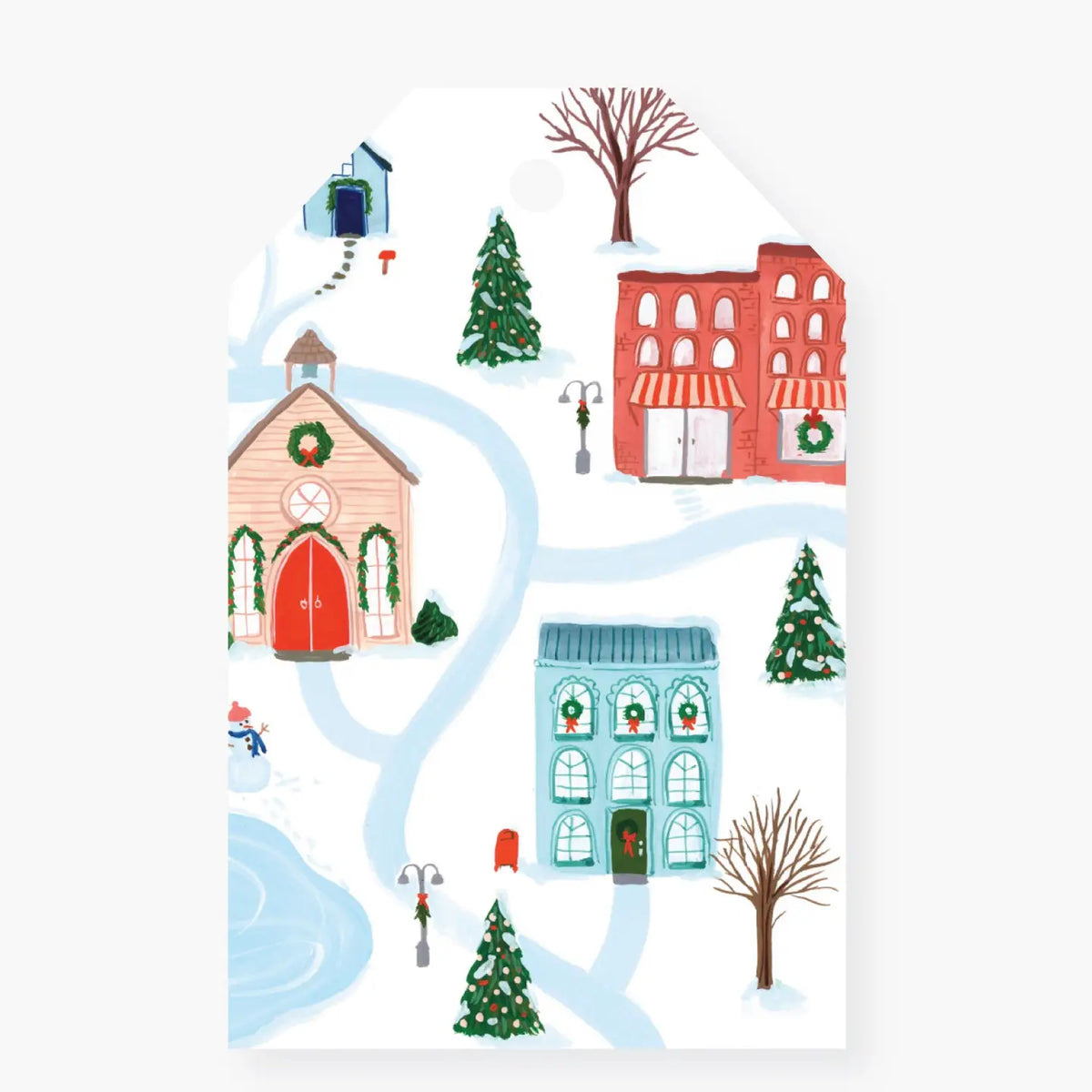 Merry Winter Town Holiday Gift Tag Set