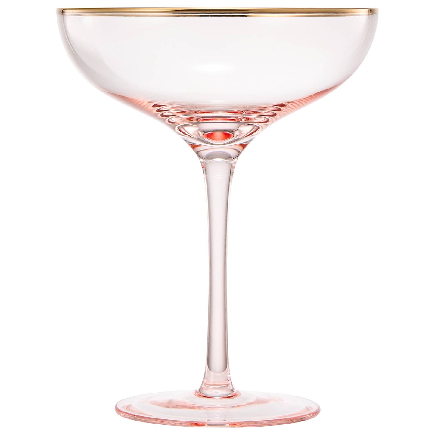 Gorgeous Gilded Pink Rim Coupe | Set of 2