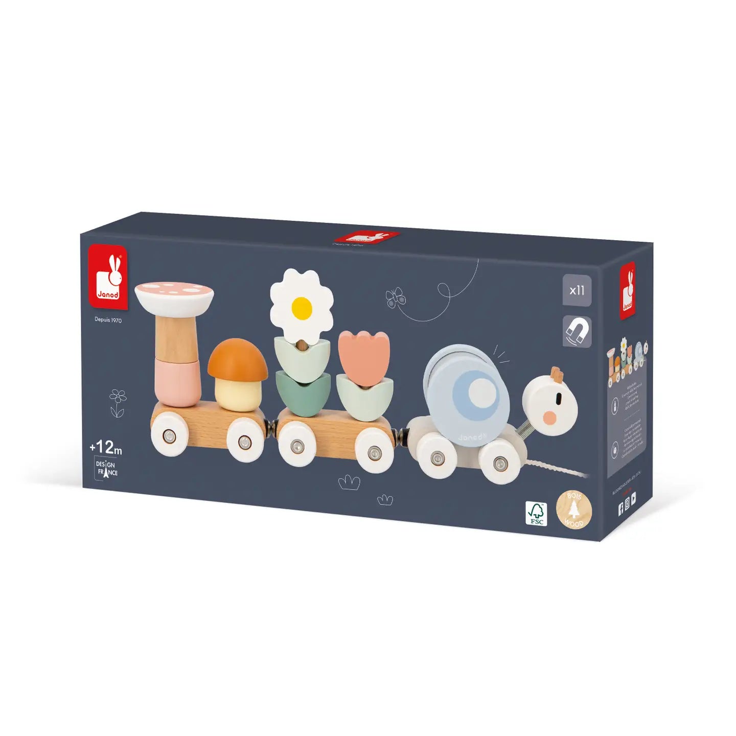 Sweet Cocoon Snail Pull-Along Stacker Train