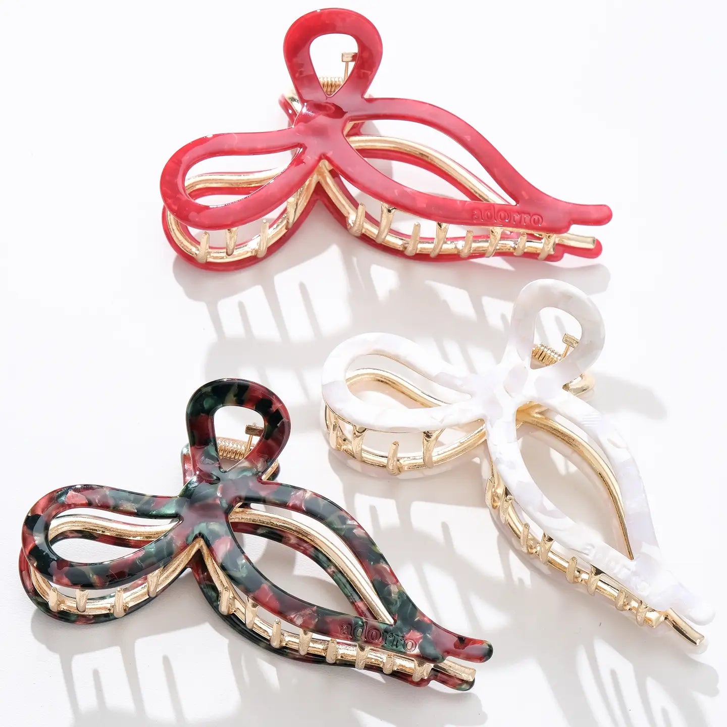 Sabrina Vintage | Large Ribbon Metal Bow Claw Clip