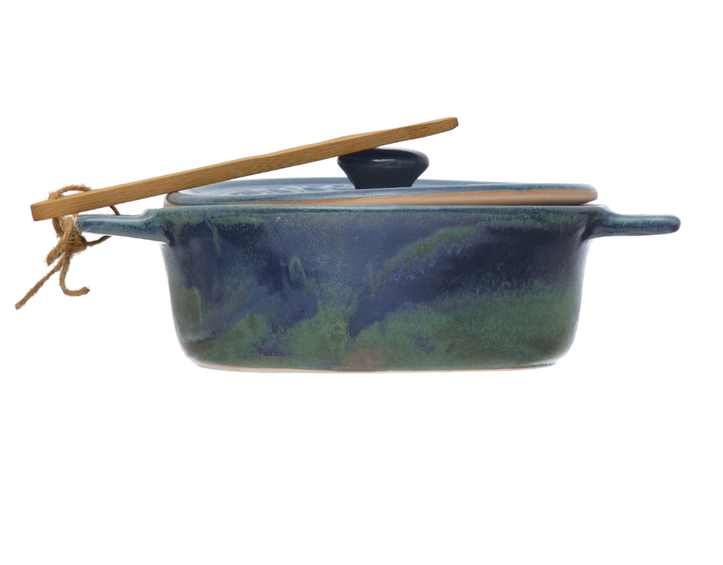 Blue Brie Baker and Spreader Set