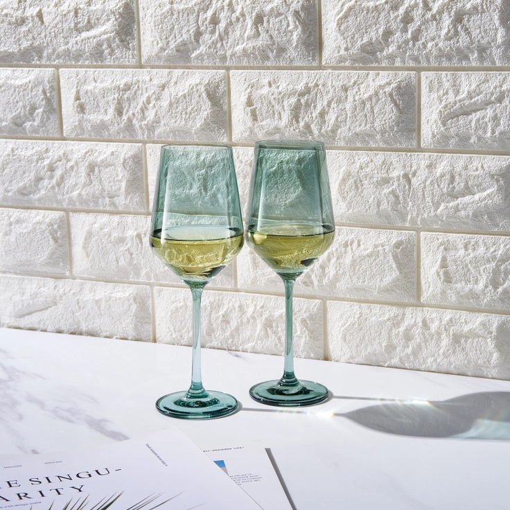 Colored Crystal Wine Glass | Set of 2