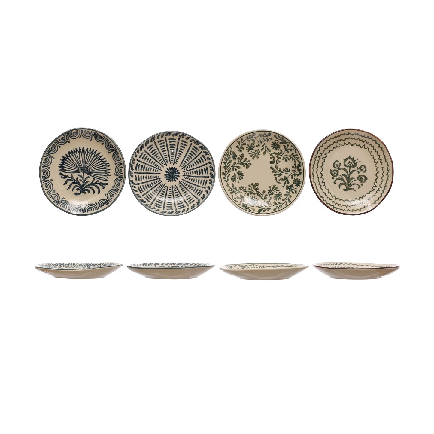 Hand-Painted Floral Design Plates
