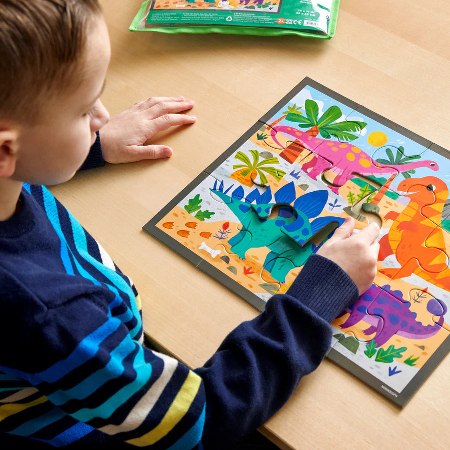 12pc Pouch Puzzle - Mighty Dinosaurs
